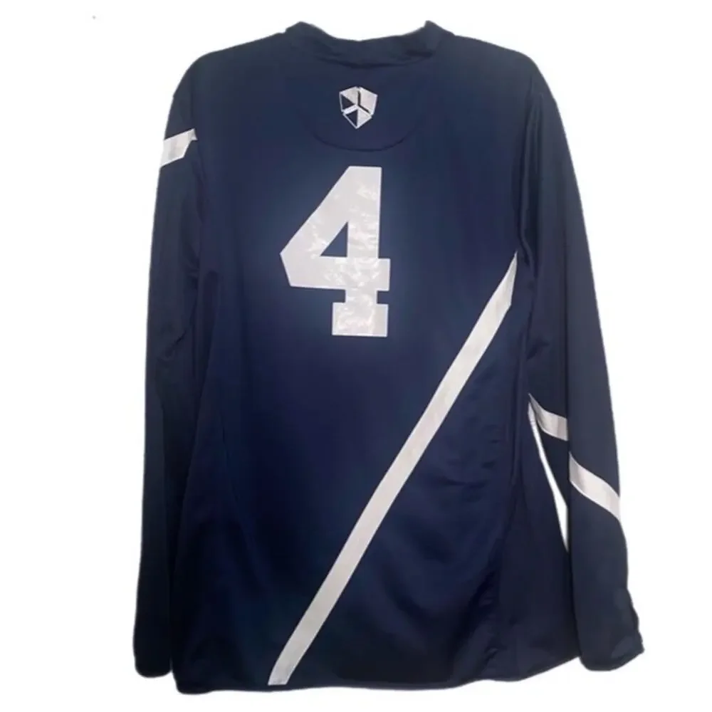 Nike Dri-Fit Navy With Thumbholes Size :  Embodied Nike Logo